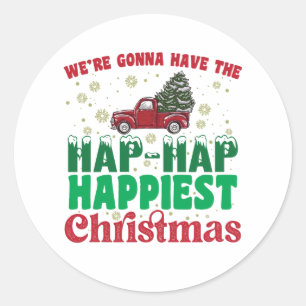 Sticker Rond Où Vont Avoir Le Hap Hap Happy Plus Joyeux Noël
