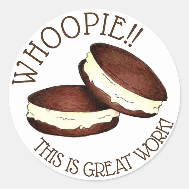 Sticker Rond Ouah ! Great Work PA Dutch Whoopie Pies Enseignant (Devant)