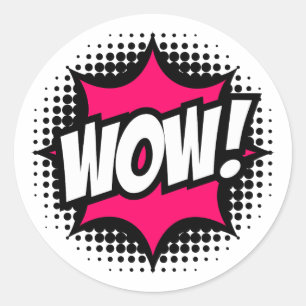 Sticker Rond OUAH ! Style de bande dessinée