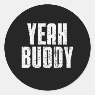 Sticker Rond Ouais Buddy Old School