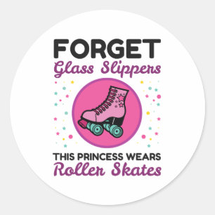 Sticker Rond Oublier Chaussures en Verre Princesse Portes Roule