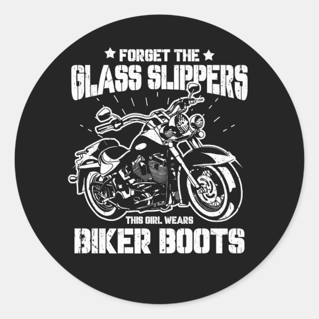 Sticker Rond Oubliez Le Verre Slipper Motorcycle motard moker F (Devant)