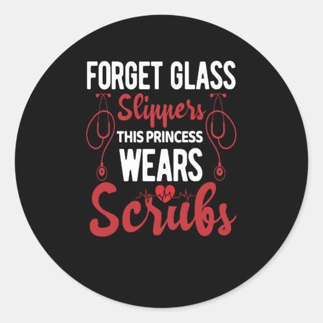 Sticker Rond Oubliez les pantoufles en verre cette princesse po (Devant)