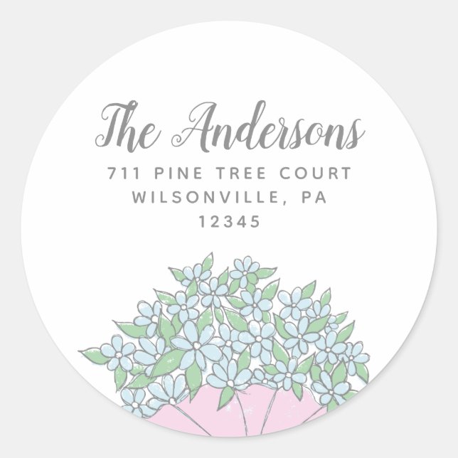 Sticker Rond Oubliez-moi pas Doodle Round Retourner les étiquet (Devant)