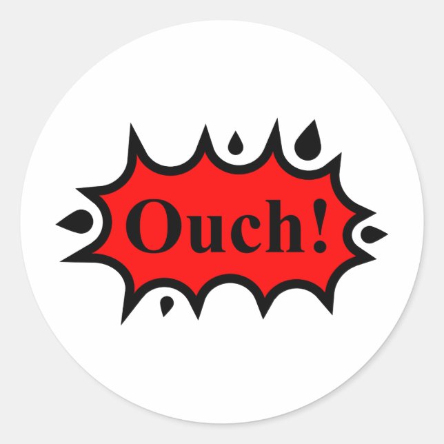 Sticker Rond Ouch ! (Devant)