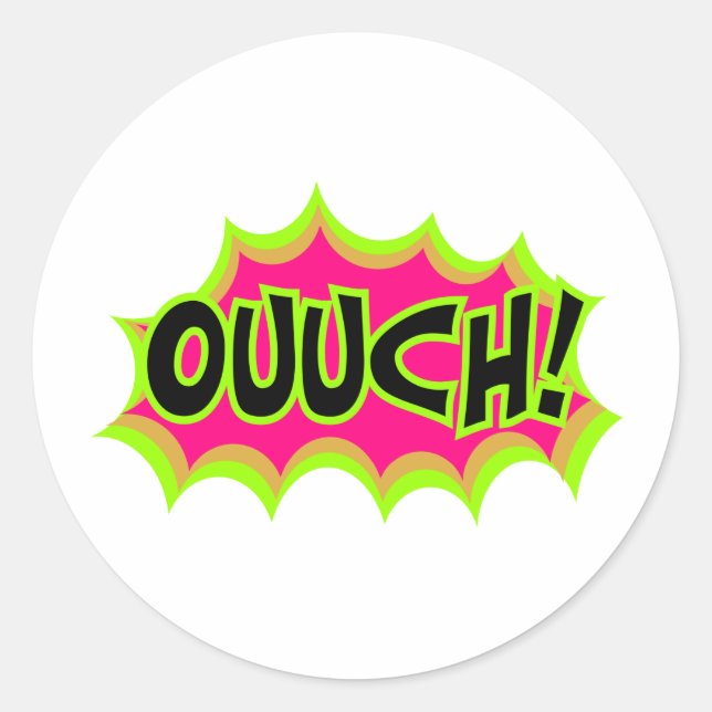 Sticker Rond Ouch ! (Devant)