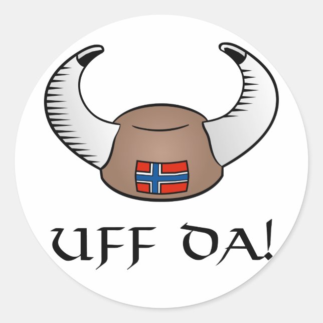Sticker Rond Ouf Da ! Casquette viking (Devant)