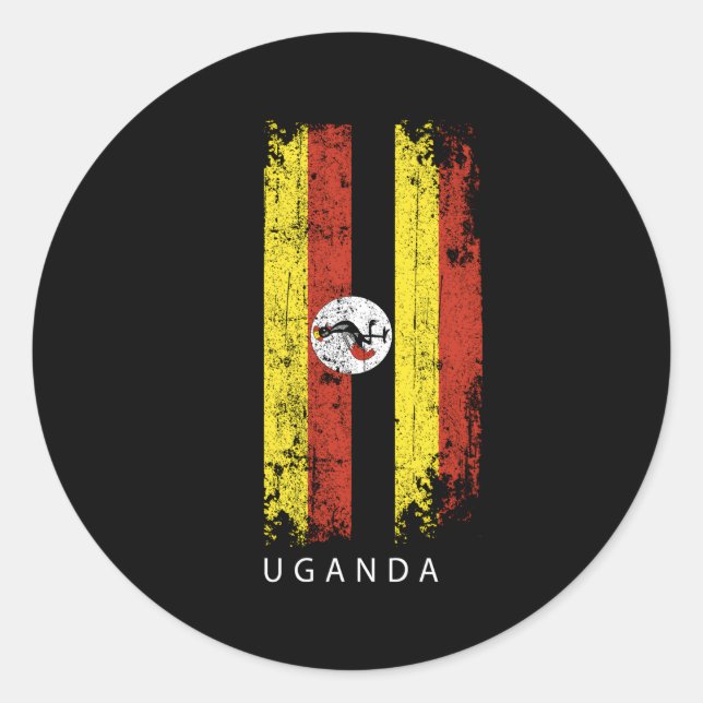Sticker Rond Ouganda Pays Indicateur Ouganda (Devant)