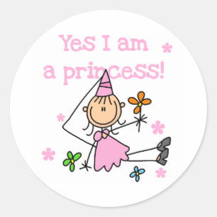Sticker Rond Oui, je suis Princesse