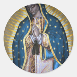 Sticker Rond Our Lady of Guadalupe Art