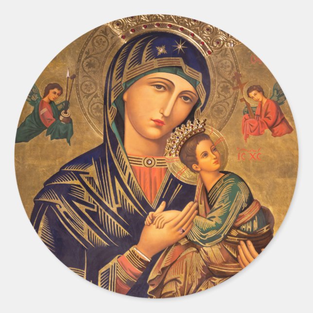 Sticker Rond Our Lady Of Perpetual Help (Devant)