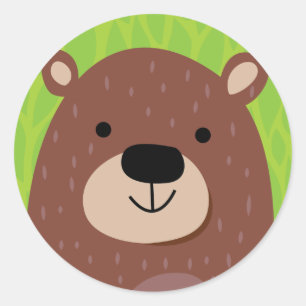 Sticker Rond Ours Brown - Amis des bois