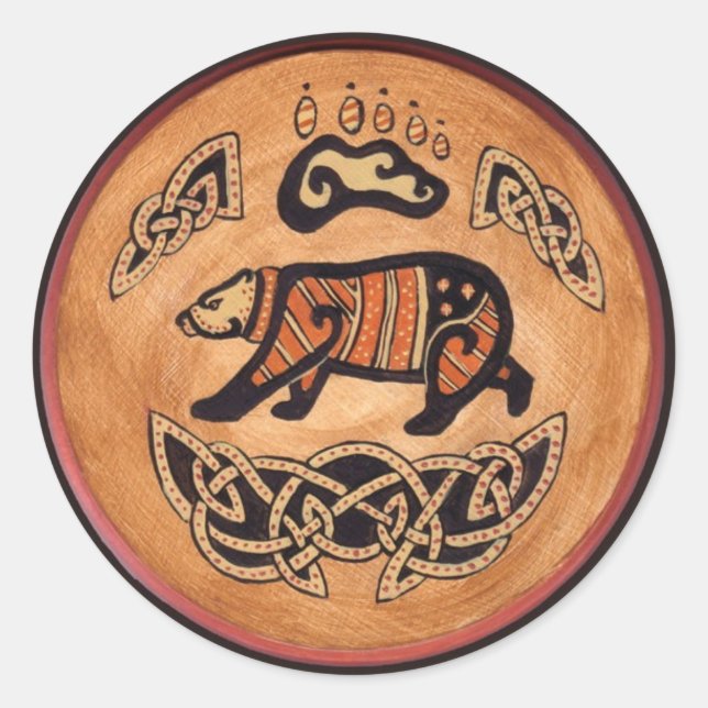Sticker Rond Ours celtique (Devant)