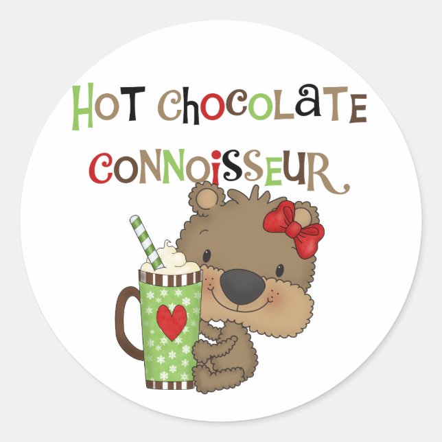 Sticker Rond Ours chaud de fille de ChocolateConoisseur (Devant)