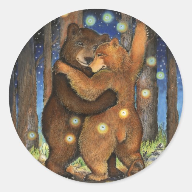Sticker Rond Ours dansant (Devant)