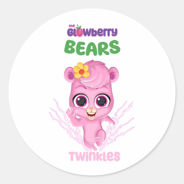 Sticker Rond Ours de fraises Twinkés (Devant)