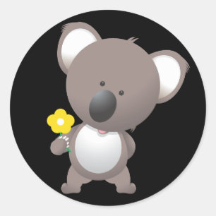 Sticker Rond Ours de koala Animé