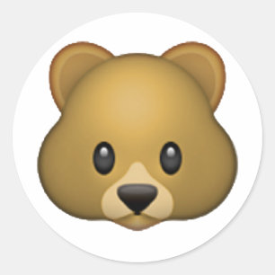 Sticker Rond Ours - Emoji