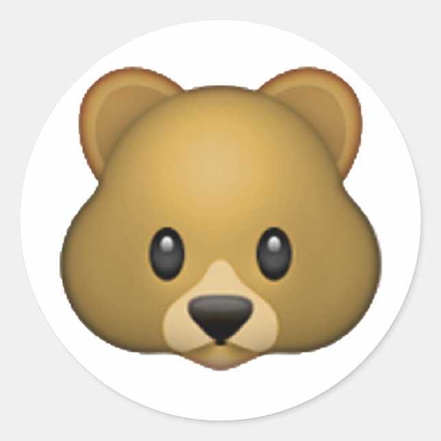 Sticker Rond Ours - Emoji (Devant)