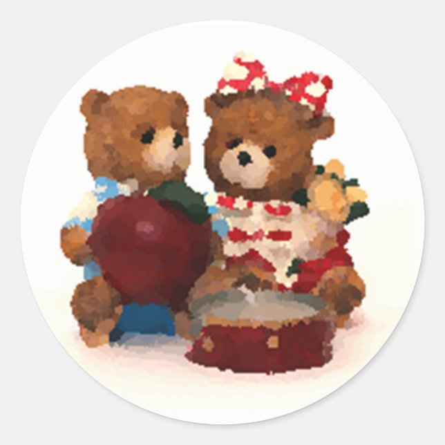 Sticker Rond Ours en peluche (Devant)