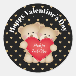 Sticker Rond Ours en peluche fabriqués l'un pour l'autre Autoco