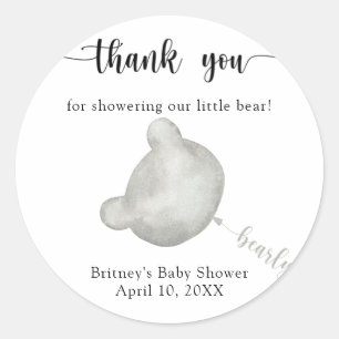 Sticker Rond Ours en peluche merci
