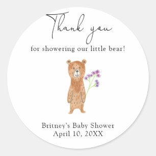 Sticker Rond Ours en peluche merci