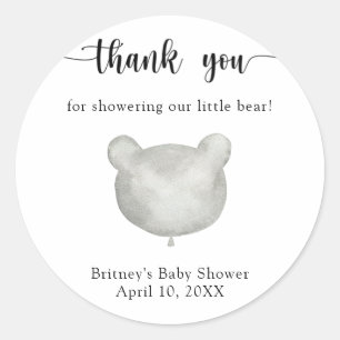 Sticker Rond Ours en peluche merci