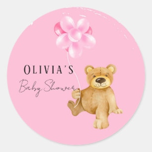 Sticker Rond Ours En Teddy Cute Dans Baby shower Balloons De Pe