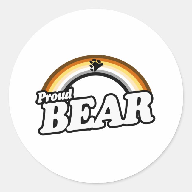 Sticker Rond Ours et fier (Devant)