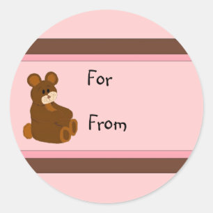 Sticker Rond Ours et rayures