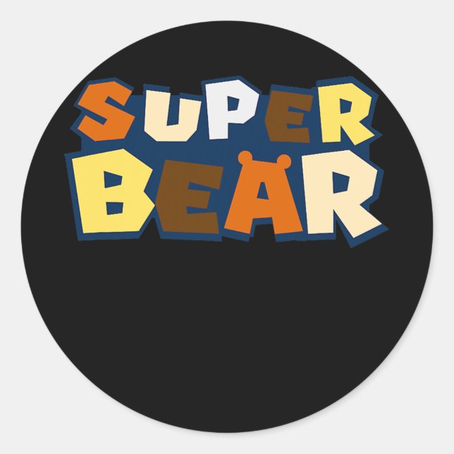 Sticker Rond Ours gai avec l'ours drapeau de la fierté super ou (Devant)