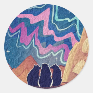 Sticker Rond Ours lumineux nordique