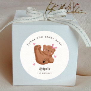 Sticker Rond Ours Merci Béary Beaucoup Fête d'anniversaire fill