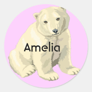 Sticker Rond Ours polaire