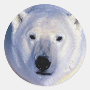 Sticker Rond Ours polaire