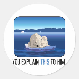 Sticker Rond Ours polaire arctique