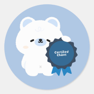 Sticker Rond Ours polaire Chaos certifié
