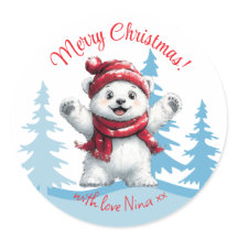 Ours polaire Noël rouge