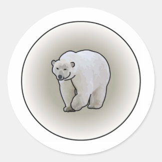 Sticker Rond Ours polaires dans un blizzard