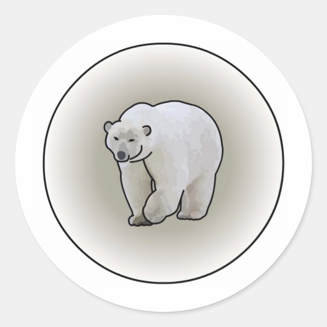 Sticker Rond Ours polaires dans un blizzard (Devant)