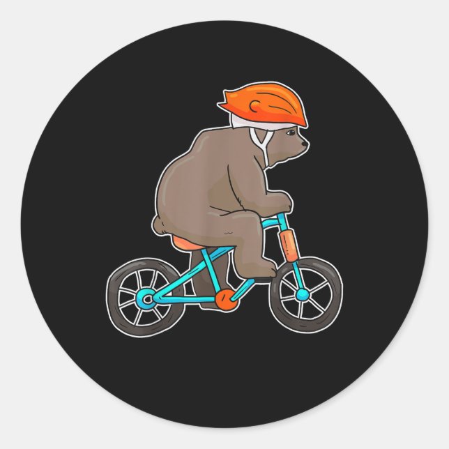 Sticker Rond ours sur vélo vélo vélo ours vélo (Devant)