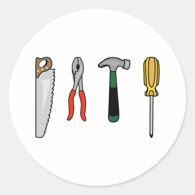 STICKER ROND OUTILS DE CONSTRUCTION (Devant)