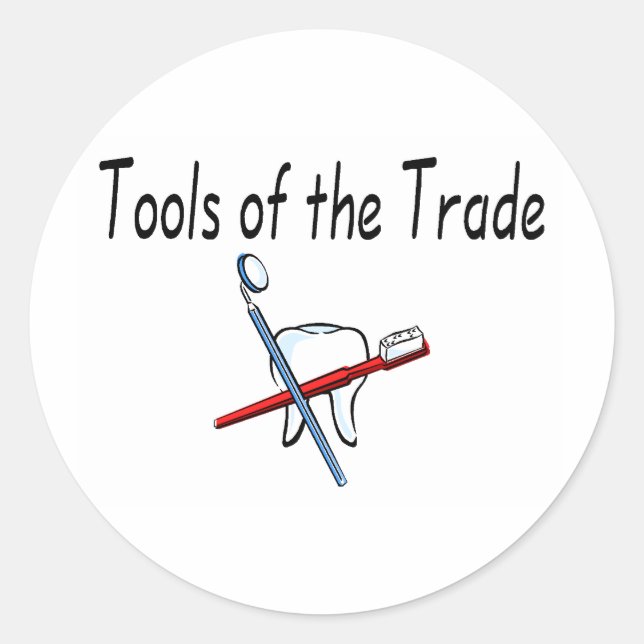 Sticker Rond Outils de dentiste du commerce (Devant)