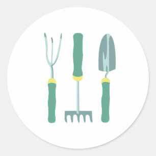Sticker Rond Outils de jardinage