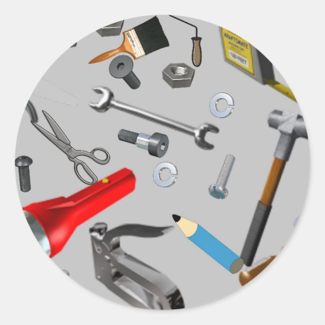 Sticker Rond Outils Handyman (Devant)