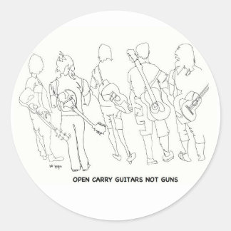 Sticker Rond ouvert portez les armes à feu de guitares pas