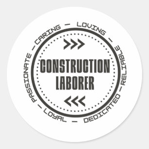 Sticker Rond Ouvrier du bâtiment
