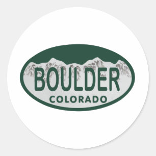 Sticker Rond Oval de licence Boulder
