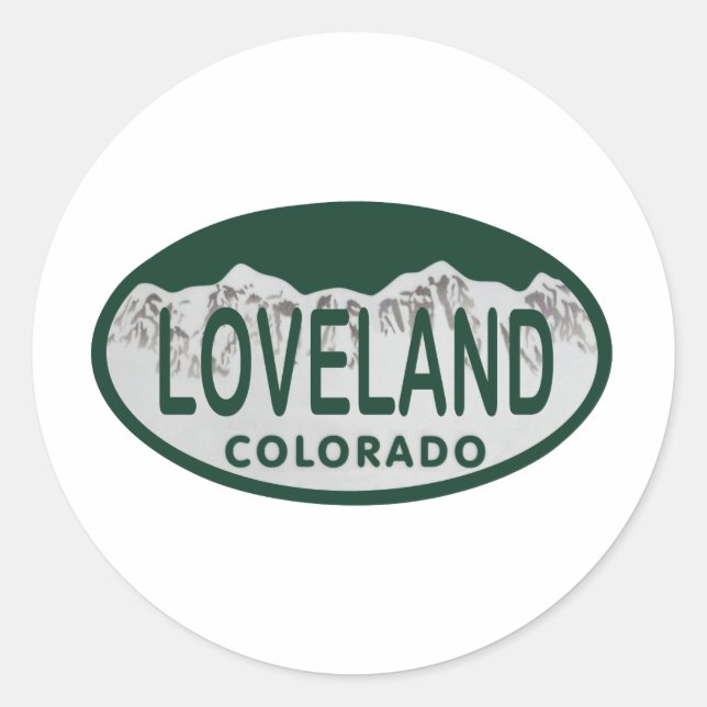 Sticker Rond Oval de licence Loveland (Devant)